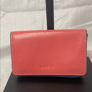 Lodis Pink Leather Card Holder